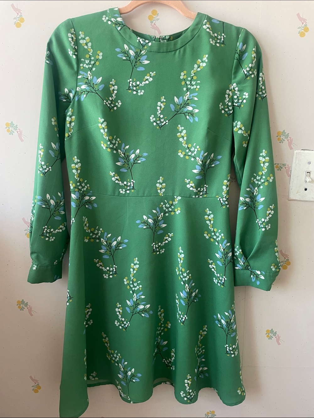 LOFT Green Floral Mini Dress